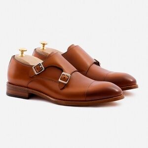 Beckett Simonon - Double Monkstraps "Hoyt" Tan Full Grain Leather - New